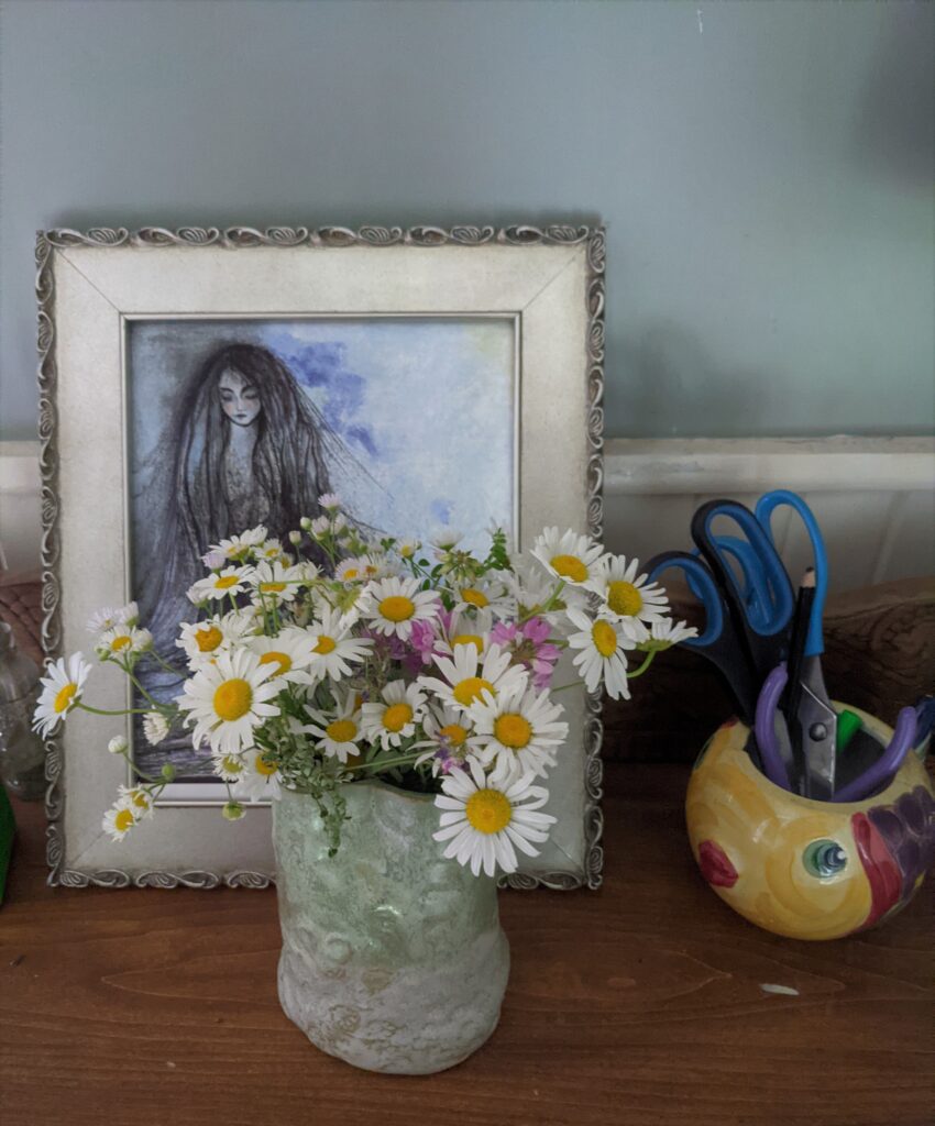 summers free gifts of wildflowers in a vase at home